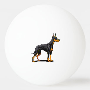 Balle De Ping Pong Portraits d'un chien Doberman tête vue de face