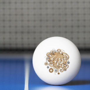Balle De Ping Pong Poulpe Steampunk Rétro Fantastique Mécanique