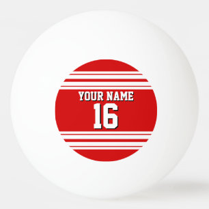 Balle De Ping Pong Preppy Sporty Red avec White Stripes Team Jersey