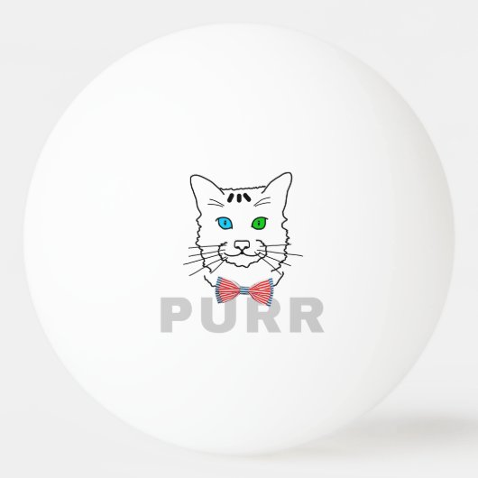 Balle De Ping Pong Purr de chat (Devant)