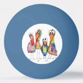 Balle De Ping Pong Quatre Beaux Oiseaux Whimsical Colorés (Devant)