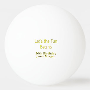 Balle De Ping Pong que le plaisir commence édition jaune bleu 20e ann