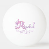 Balle De Ping Pong R monogramme filles nom Rachel signification (Dos)