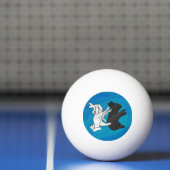 Balle De Ping Pong Rabat Ombre Sur Bleu (Filet)