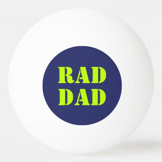 Balle De Ping Pong Rad Papa néon vert marine bleu typographie moderne (Devant)