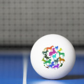 Balle De Ping Pong Rainbow Horses - "Dotty about Horses !" (Filet)