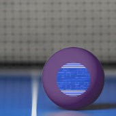 Balle De Ping Pong Rayures Géométriques Blanches Bleues Froides (Filet)