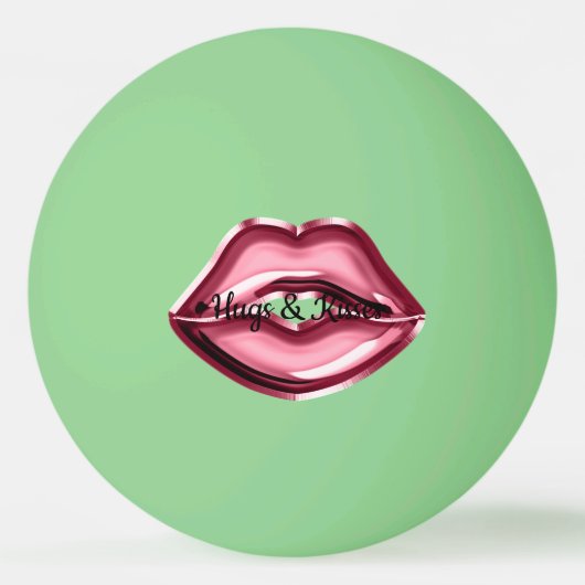 Balle De Ping Pong Red Lips Kiss Hearts (Devant)