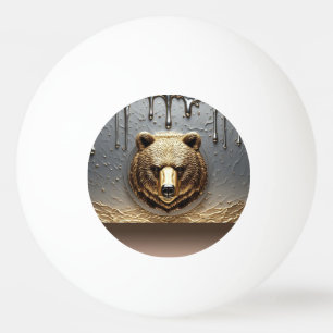 Balle De Ping Pong Relief d'ours doré avec effet de goutte de métal �