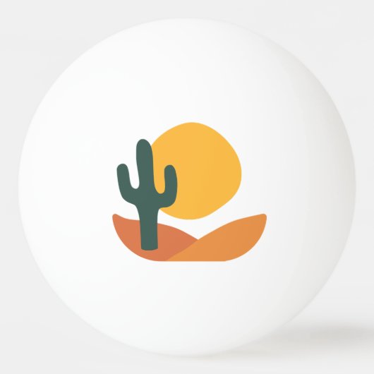 Balle De Ping Pong Rétro desert with Cactus (Devant)