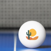 Balle De Ping Pong Rétro desert with Cactus (Filet)