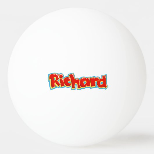 Balle De Ping Pong Richard graffiti (Devant)