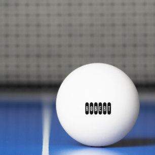 Balle De Ping Pong Robert Nom De L'Homme En Noir Et Blanc,
