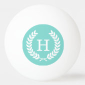 Balle De Ping Pong Robin Oeuf What Blé Laurel Wreath Initial Monogram (Dos)
