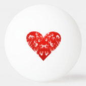 Balle De Ping Pong Romantique Floral Valentine Coeur (Dos)