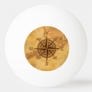 Balle De Ping Pong Rose de boussole antique de style