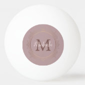 Balle De Ping Pong Rose Gold Monogramme Élégant Modèle moderne (Dos)