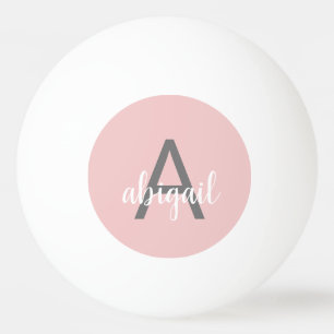 Balle De Ping Pong Rose Pâle Monogramme Ajoutez Votre Propre Nom
