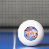 Balle De Ping Pong Rouge Sakura bleu ciel (Filet)