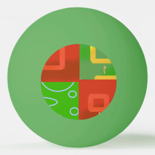 Balle De Ping Pong Rouge Vert Géométrique de Noël