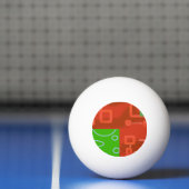 Balle De Ping Pong Rouge Vert Noël (Filet)