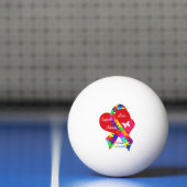 Balle De Ping Pong Ruban de l'autisme entrelacé (Filet)