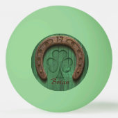Balle De Ping Pong Rustic Lucky Horse Shoe Irish Personalized (Devant)