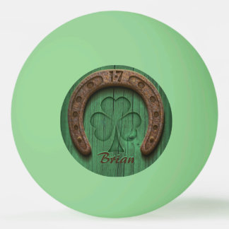Balle De Ping Pong Rustic Lucky Horse Shoe Irish Personalized