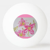 Balle De Ping Pong Sac à main fleurs de lys aquarelle rose (Dos)