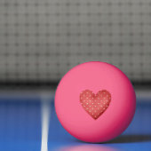 Balle De Ping Pong Saint-Valentin Cœurs Rouges (Filet)