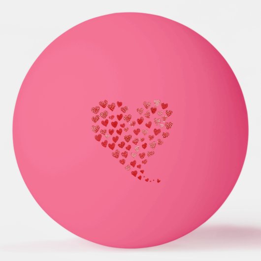 Balle De Ping Pong Saint-Valentin Cœurs Rouges (Dos)