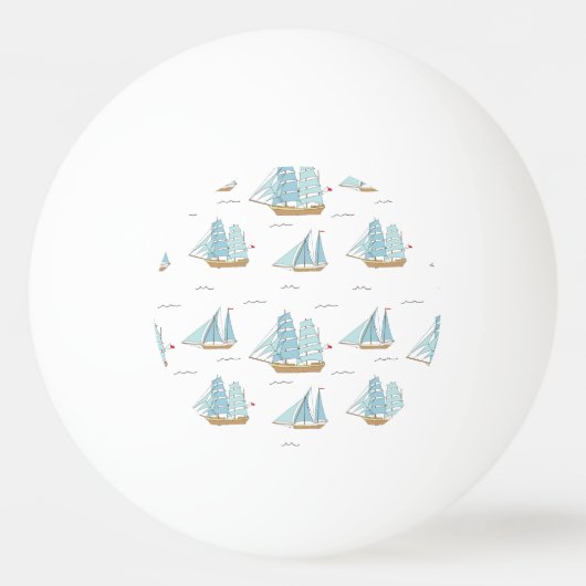 Balle De Ping Pong Seatime été Cute yachts avec voile (Devant)