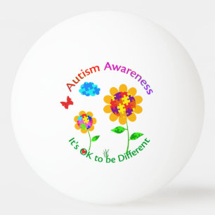 Balle De Ping Pong Sensibilisation sur l'autisme tournesol