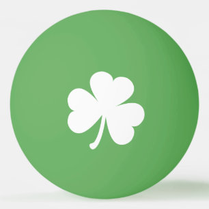 Balle De Ping Pong Shamrock irlandais blanc   Vert