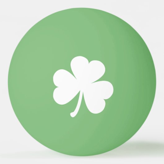 Balle De Ping Pong Shamrock irlandais blanc | Vert (Devant)