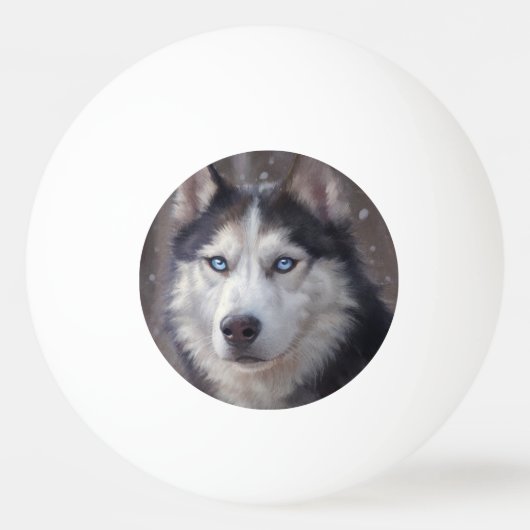 Balle De Ping Pong Sibérien Husky (Devant)
