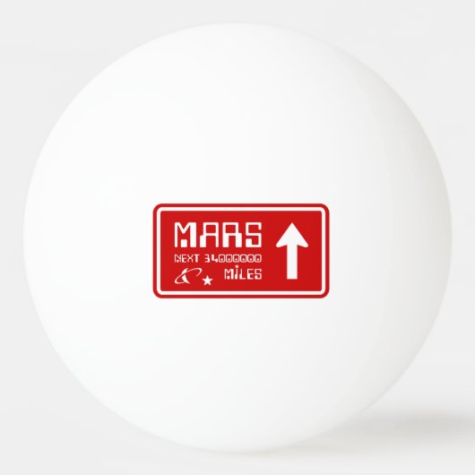 Balle De Ping Pong Signal routier de Mars (Devant)
