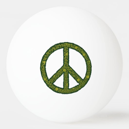 Balle De Ping Pong Signe de paix vert (Devant)