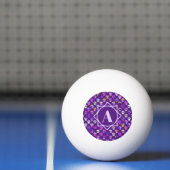 Balle De Ping Pong Silhouette d'animal Purple Monogramme personnalisé (Filet)
