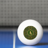 Balle De Ping Pong Silhouette d'animal Thanksgiving Monogramme vert (Filet)