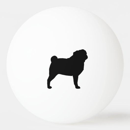 Balle De Ping Pong Silhouette de Pug (Devant)