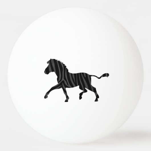 Balle De Ping Pong Silhouette d'impression noir et gris Zebra (Dos)