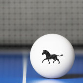 Balle De Ping Pong Silhouette d'impression noir et gris Zebra (Filet)