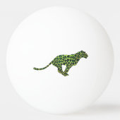 Balle De Ping Pong Silhouette Leopard noir et vert (Devant)