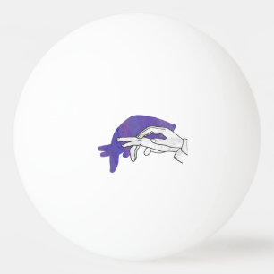 Balle De Ping Pong Silhouette main Anteater violet