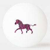 Balle De Ping Pong Silhouette noire et rose chaud Zebra (Devant)