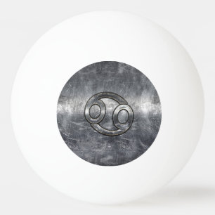 Balle De Ping Pong Silver Grey Cancer Zodiac Se connecter Style désor
