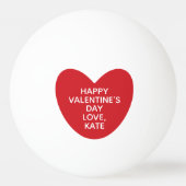 Balle De Ping Pong Simple mignon coeur rouge personnalisé Saint Valen (Devant)