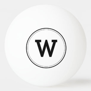 Balle De Ping Pong Simple moderne Monogramme Blanc Pong Ball