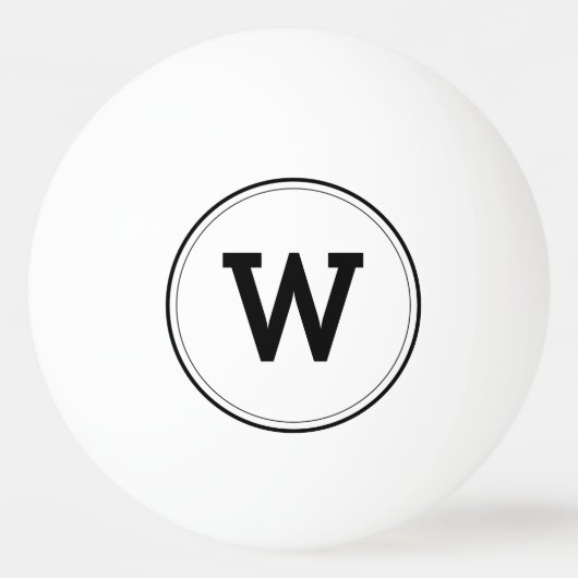 Balle De Ping Pong Simple moderne Monogramme Blanc Pong Ball (Devant)